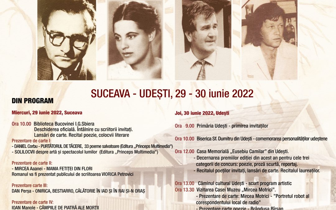 Festivalul Concurs Național de Literatură – Rezonanțe Udeștene – 2022